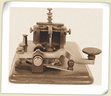 Sepia photograph of telegraph key